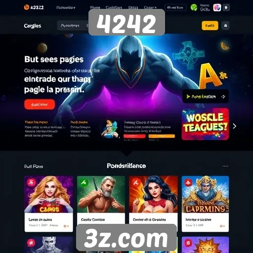 Experiência de usuário no site de jogos 4242